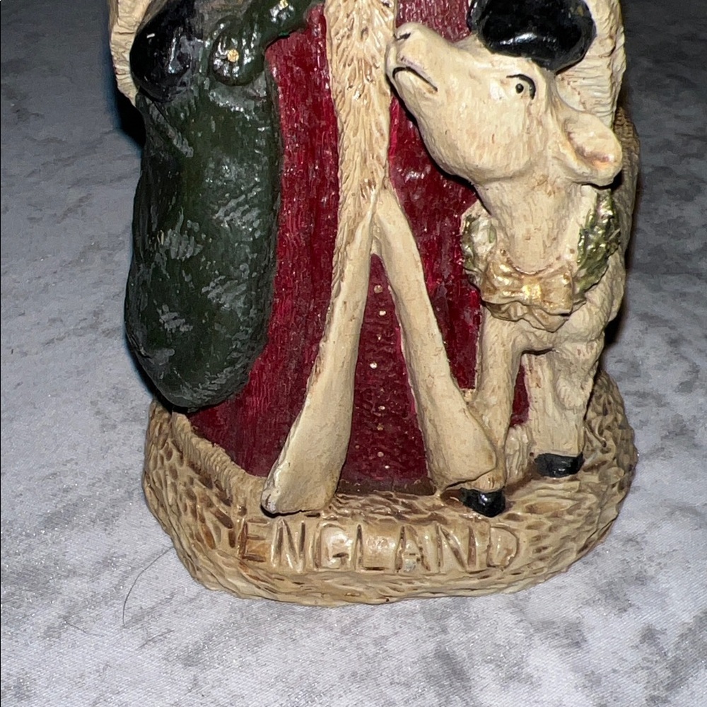 Charming Santa and Dog Holiday Figurine - Red and Cream - Picture 3 of 4
